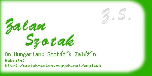 zalan szotak business card